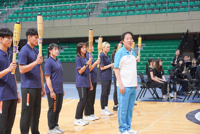 【北市大傳承卓越、引領未來—115年全大運聖火抵達「國手搖籃」116年北市大榮耀接棒」圖片